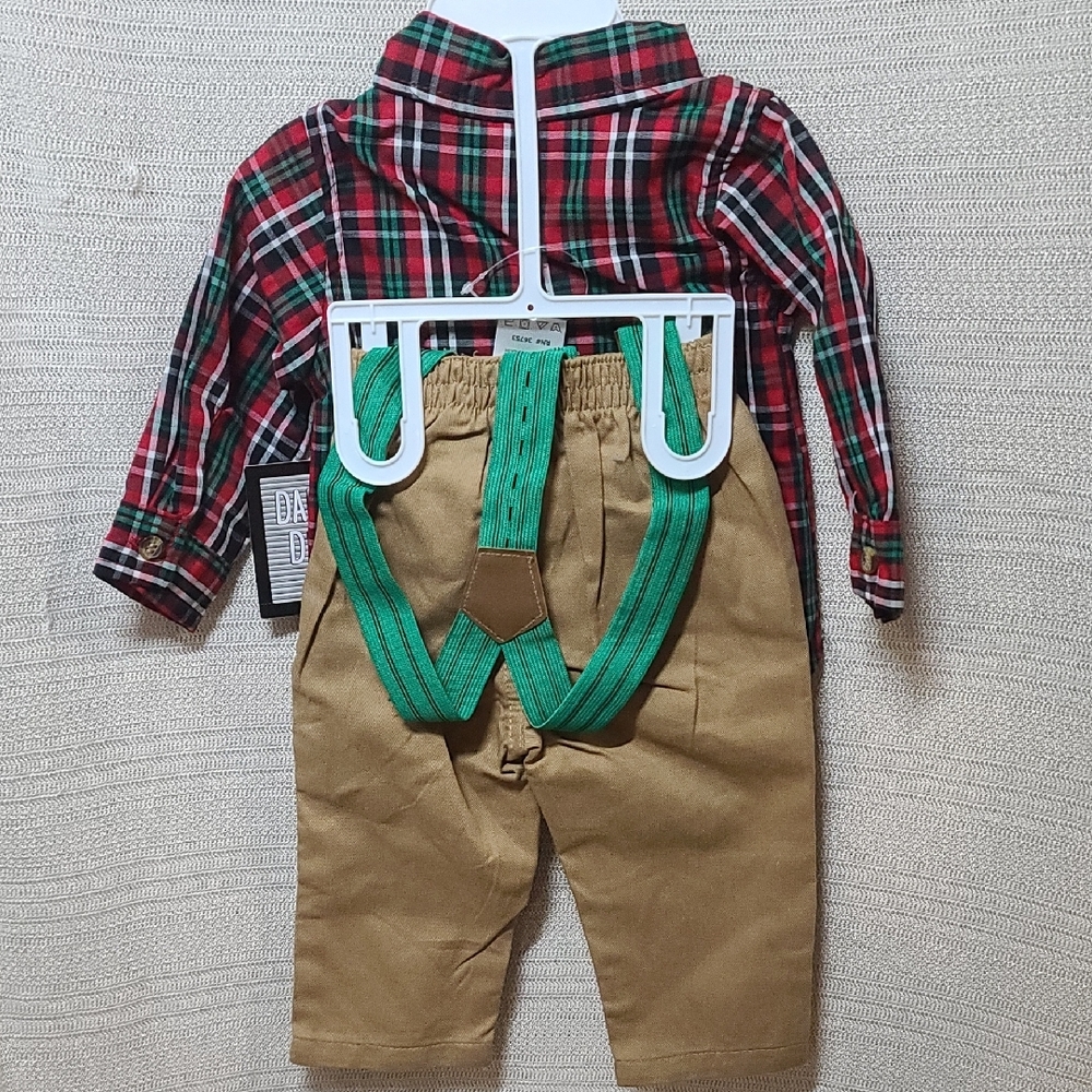 Staple Red and Green Button Down Shirt with Classic Plaid Design - Picture 2 of 8
